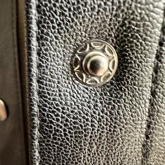 Faux Black Pebbled Leather Button Down Shirt - Picture 4 of 7